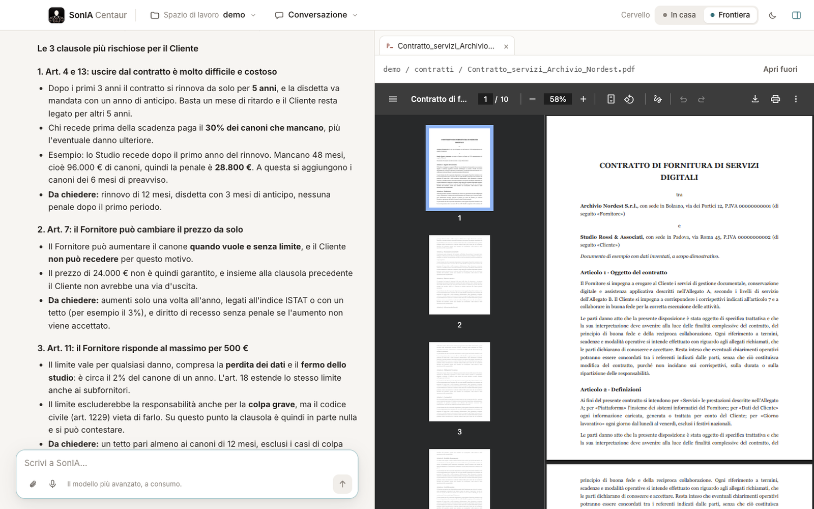 Documents, accounting and files prepared by SonIA